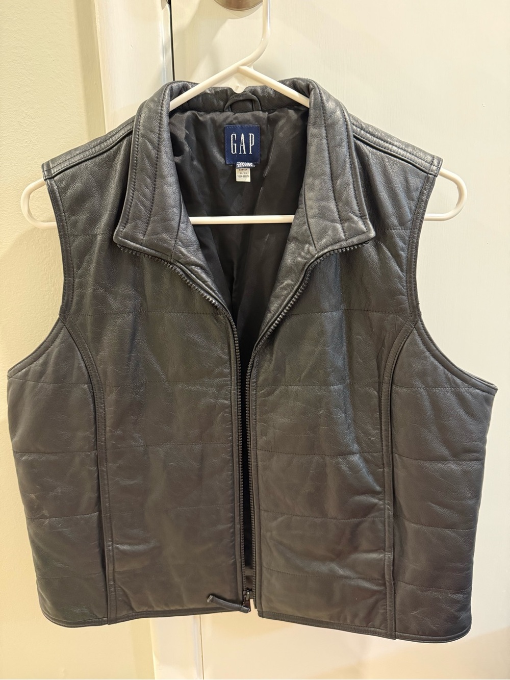 GAP Women's Black Quilted Leather Vest
